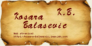 Kosara Balašević vizit kartica